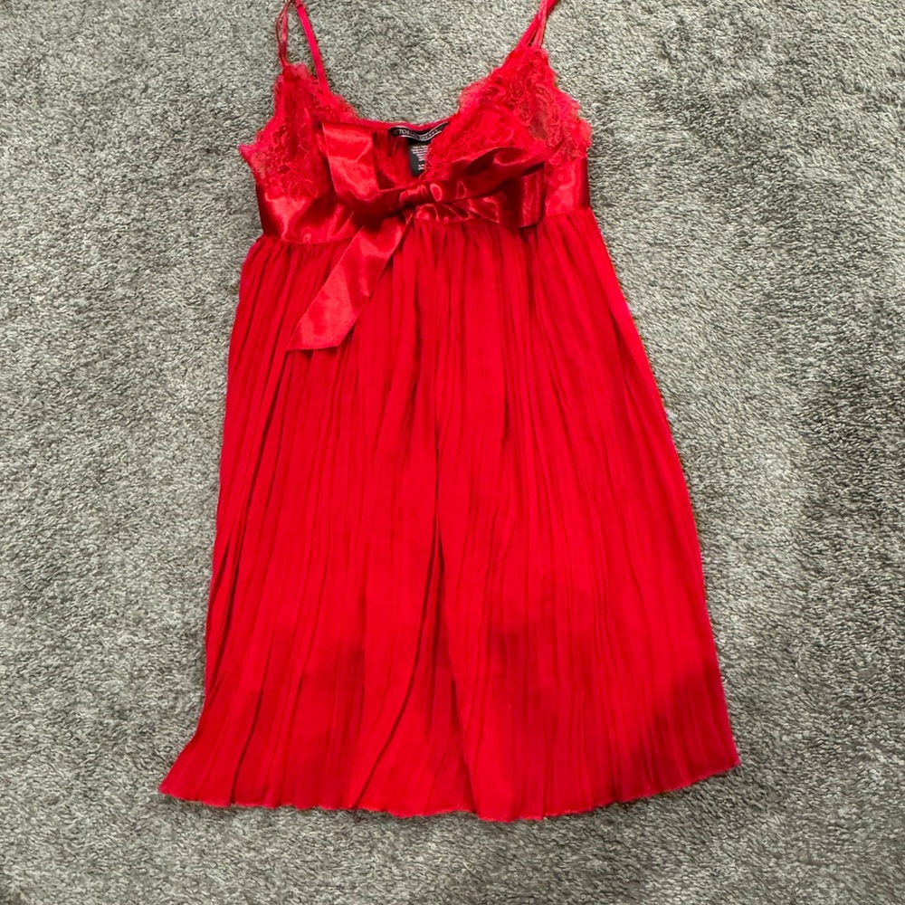 Victoria's Secret Sexy Babydoll Red Lace Chemise